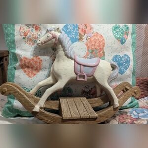 Vintage Burwood Products Rocking Horse Wall Hanging Plaque Decor Nursery
